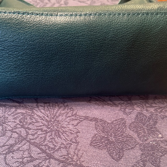 Elegant Teal Leather Shoulder Bag - Picture 4 of 4